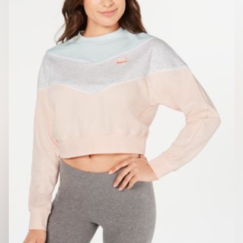 Nike Blush and Heather Gray Chevron Sweatshirt